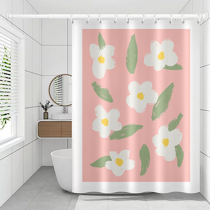 150x180cm Shower Curtain Plant Pattern Polyester Waterproof Curtain 150x180cm Shower Curtain Plant Pattern Polyester Waterproof Curtain